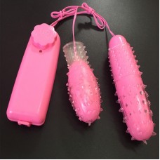 Double Bullet With Spike Condom Vibrator | Alat Getaran Seks Wanita